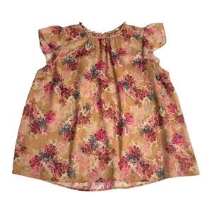 Torrid Top Womens 2X Floral Ruffle Cap Sleeve Sheer Boho Cottagecore Chic Blouse